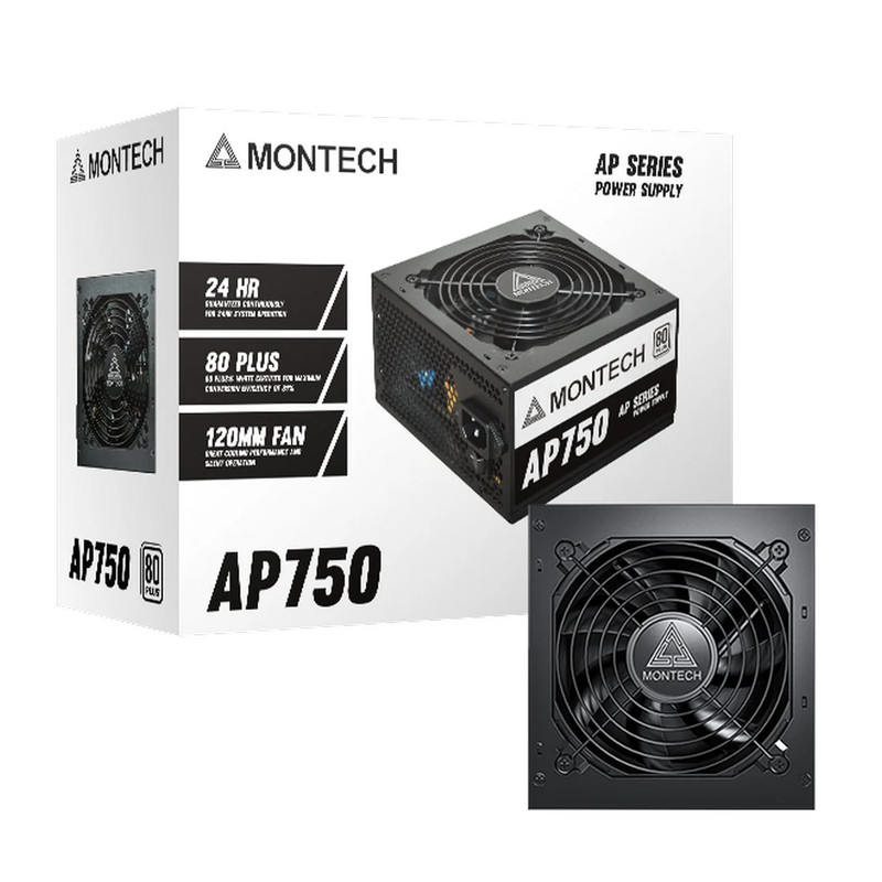 Montech AP750 750W 80+ White Non Modular Power Supply - مزود الطاقة